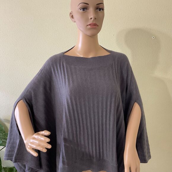 LULULEMON Forward Flow Poncho women’s one size Gray silk blend Ribbed - Picture 2 of 16